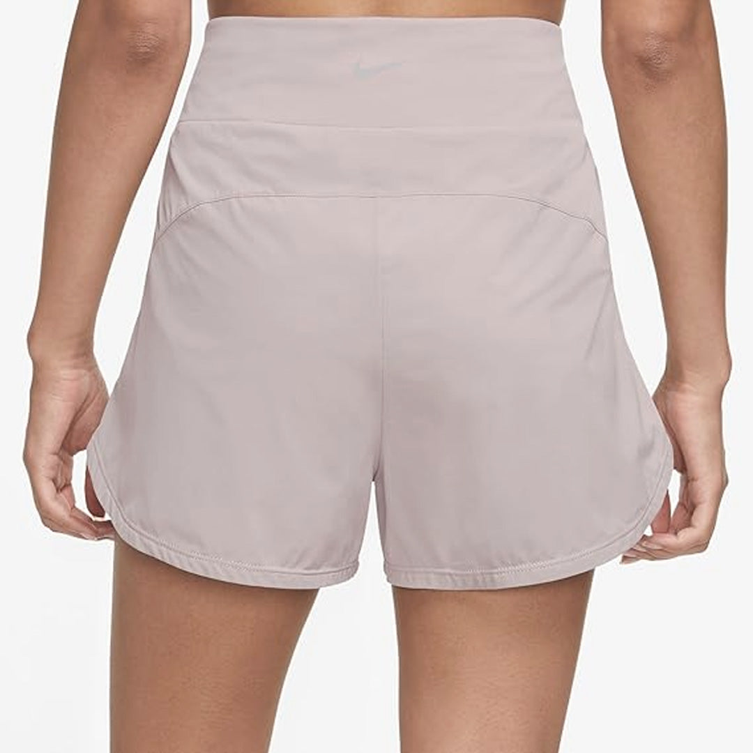 Nike Dri-FIT Bliss Solid Quick-Dry High-Waisted Women's Running Shorts - Grey Purple