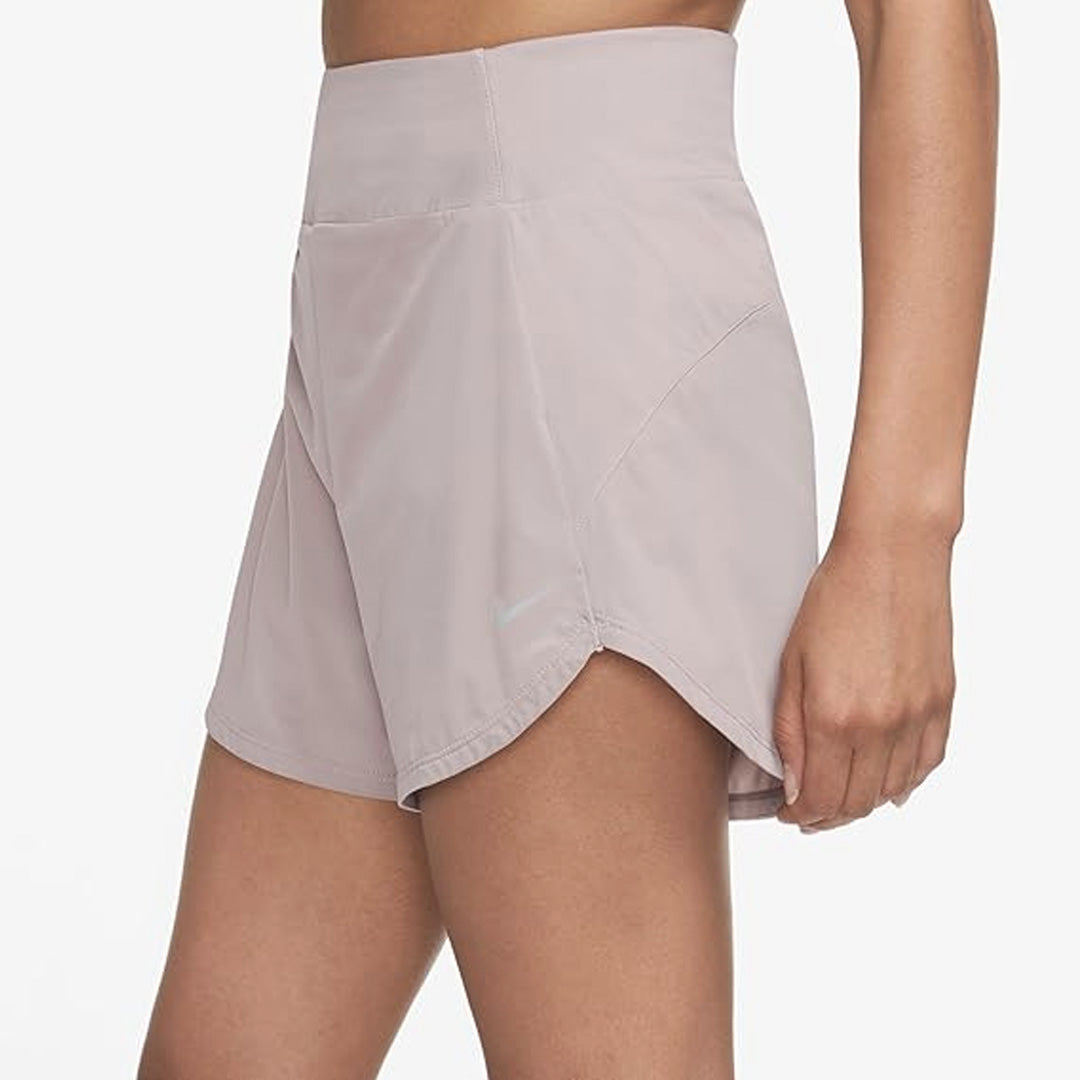 Nike Dri-FIT Bliss Solid Quick-Dry High-Waisted Women's Running Shorts - Grey Purple