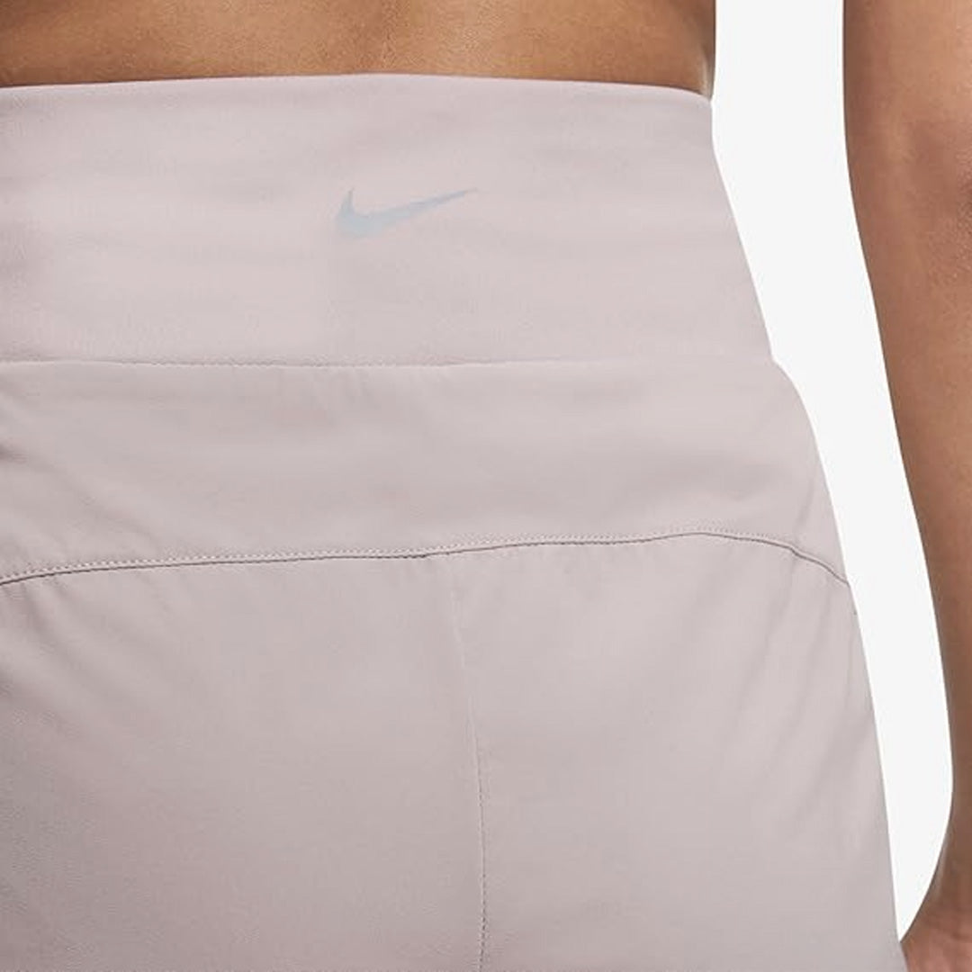 Nike Dri-FIT Bliss Solid Quick-Dry High-Waisted Women's Running Shorts - Grey Purple
