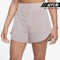 Nike Dri-FIT Bliss Solid Quick-Dry High-Waisted Women's Running Shorts - Grey Purple