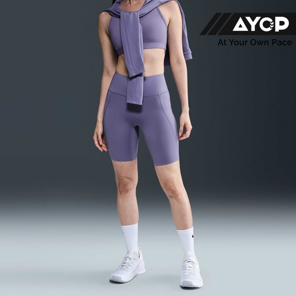 Nike Universa High-Waisted 8-inch Biker Women's Running Short Leggings - Dusty Amethyst