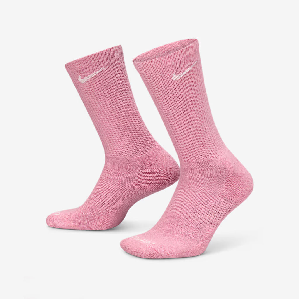 (3 Pair) Nike Everyday Plus Cushioned Training Crew Unisex Training Socks - Pink/Brown/Light Brown