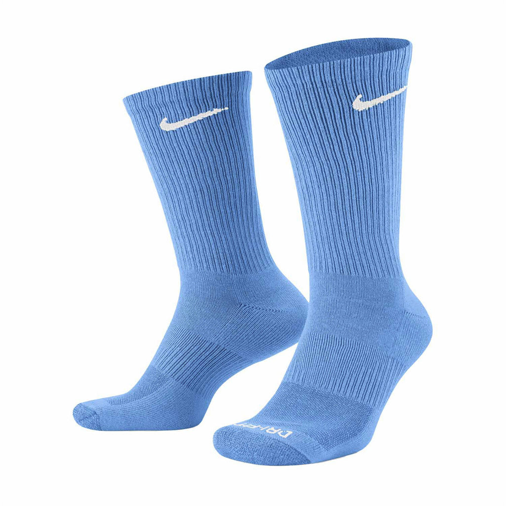 (3 Pair) Nike Everyday Plus Cushioned Training Crew Unisex Training Socks - Blue/White/Green