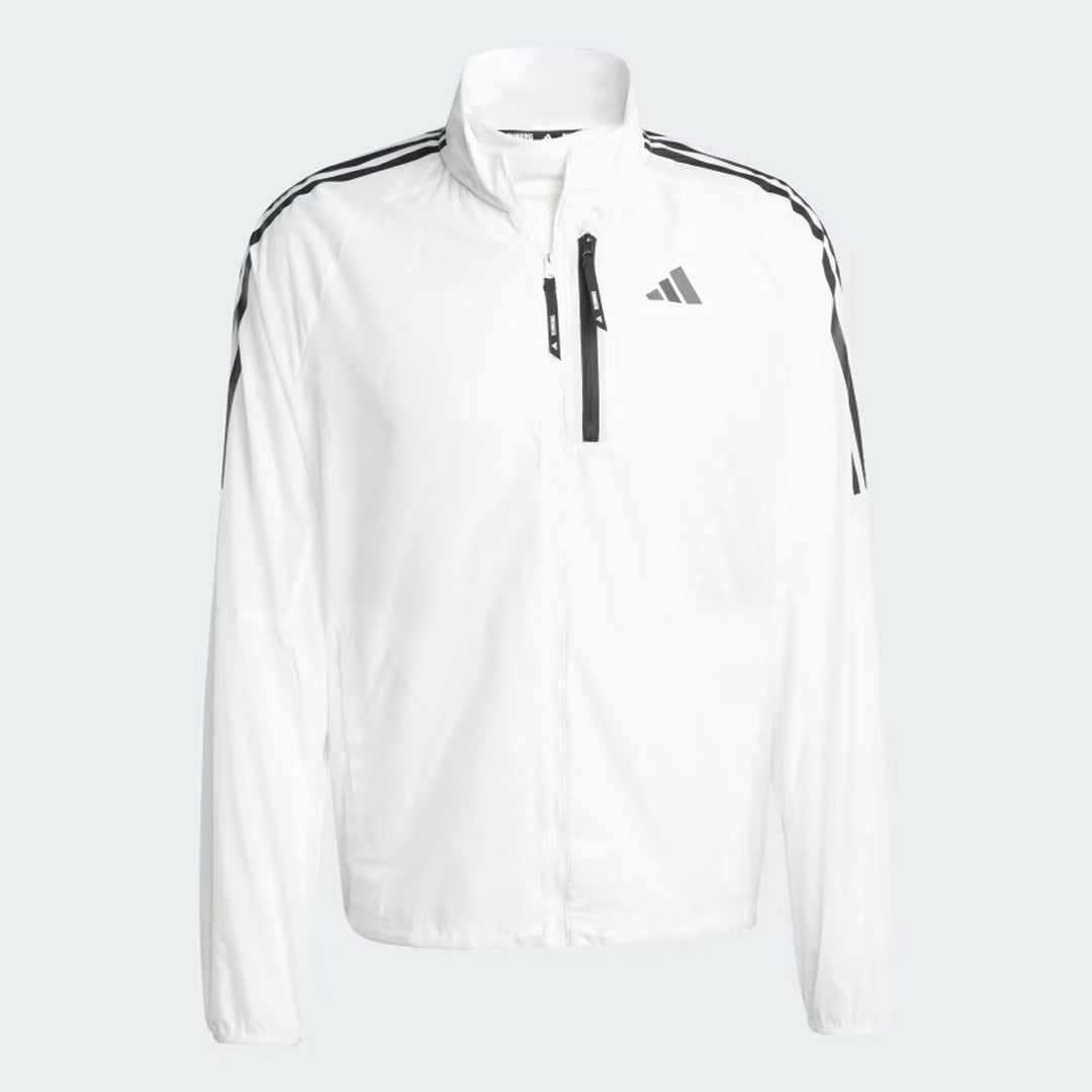 Adidas Own the Run 3-Stripes Packable Men's Running Jacket - White