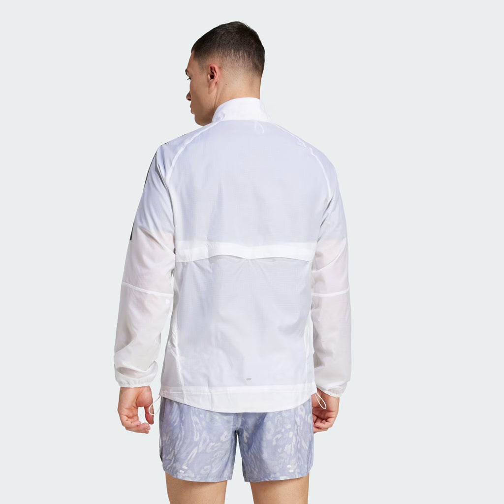 Adidas Own the Run 3-Stripes Packable Men's Running Jacket - White