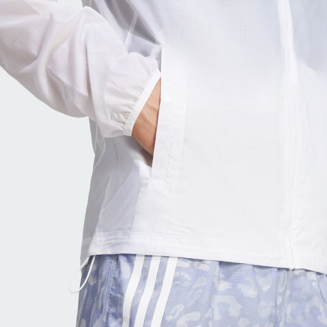 Adidas Own the Run 3-Stripes Packable Men's Running Jacket - White
