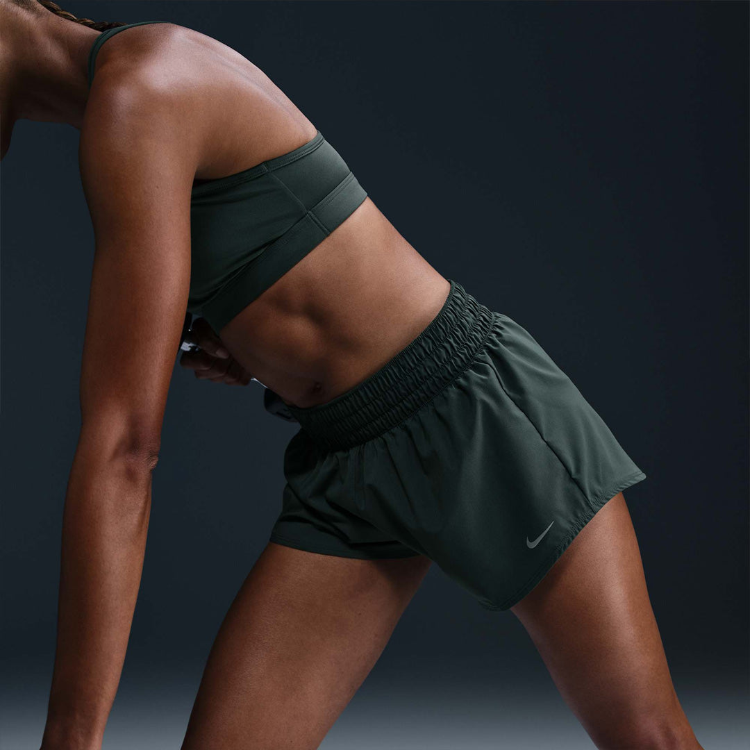 One Mid-Rise Brief-Lined 3-inch Women's Running Shorts - Vintage Green