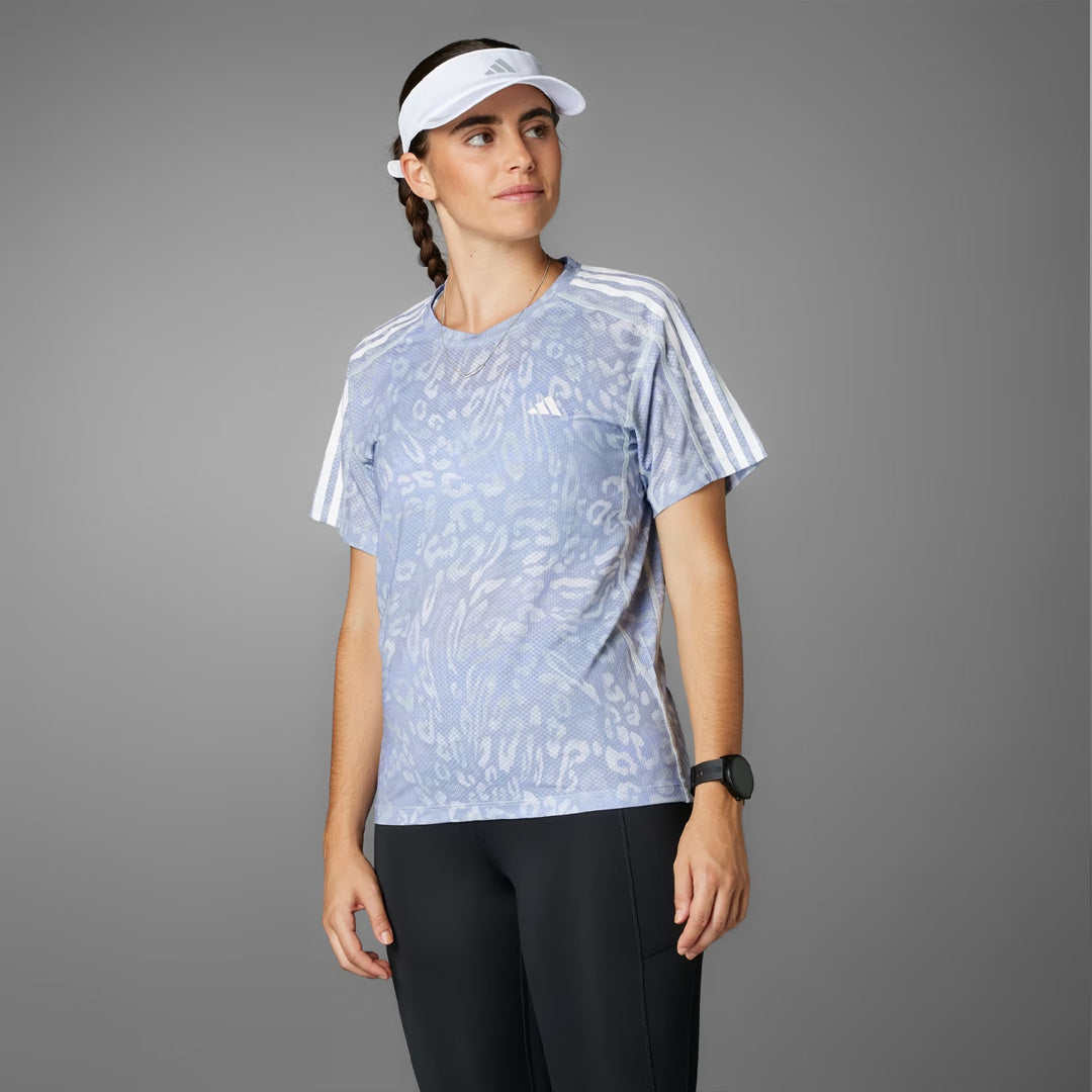 Adidas Own the Run CLIMACOOL 3-Stripes Women's Running T-Shirt - Dash Grey / Violet Tone