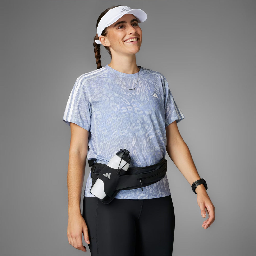 Adidas Own the Run CLIMACOOL 3-Stripes Women's Running T-Shirt - Dash Grey / Violet Tone