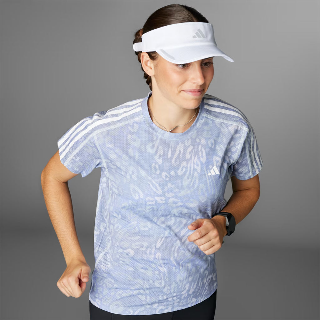 Adidas Own the Run CLIMACOOL 3-Stripes Women's Running T-Shirt - Dash Grey / Violet Tone