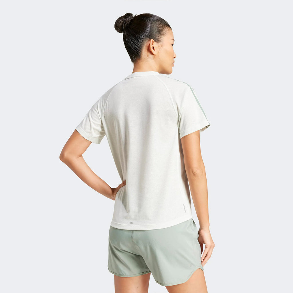 Adidas Own the Run 3-Stripes Women's Running T-Shirt - Crystal Jade