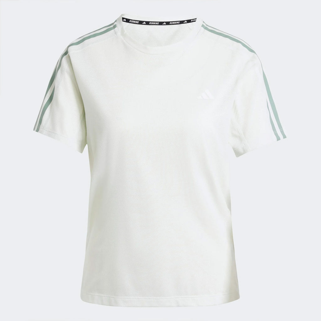 Adidas Own the Run 3-Stripes Women's Running T-Shirt - Crystal Jade