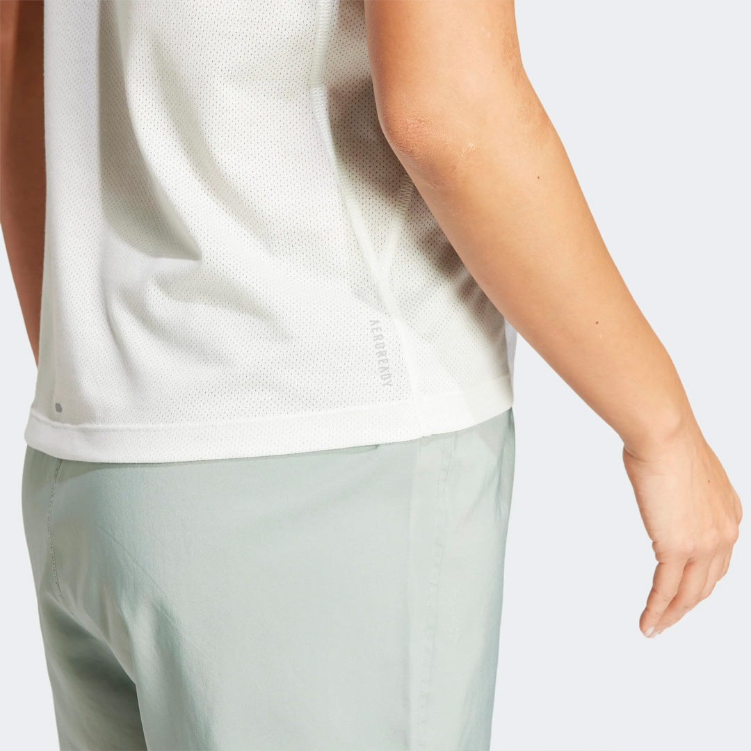 Adidas Own the Run 3-Stripes Women's Running T-Shirt - Crystal Jade