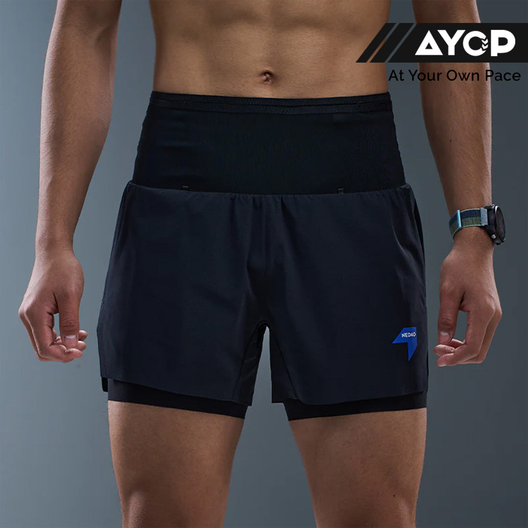 Nedao TrioShorts PowerPouch V3.0 2-in-1 Men’s Running Shorts - Black