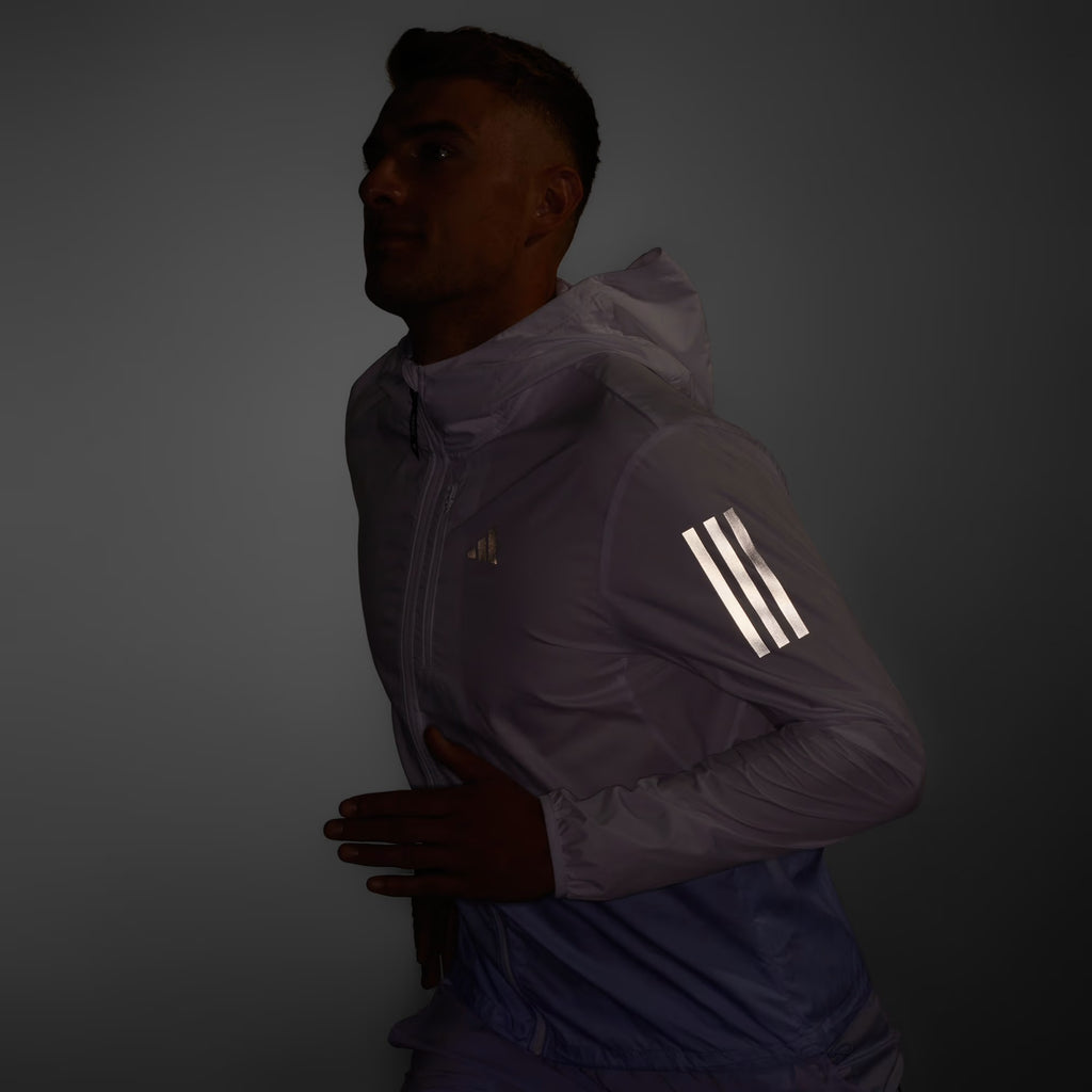 Adidas Own The Run Colorblock Men’s Running Jacket - White Violet Tone