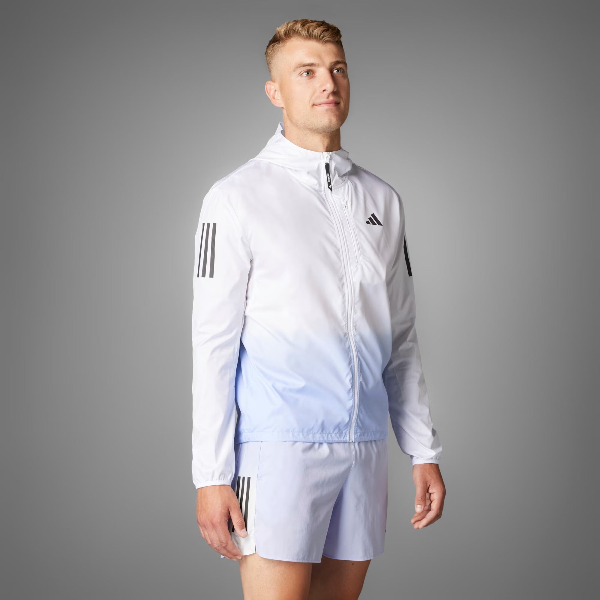 Adidas Own The Run Colorblock Men’s Running Jacket - White Violet Tone