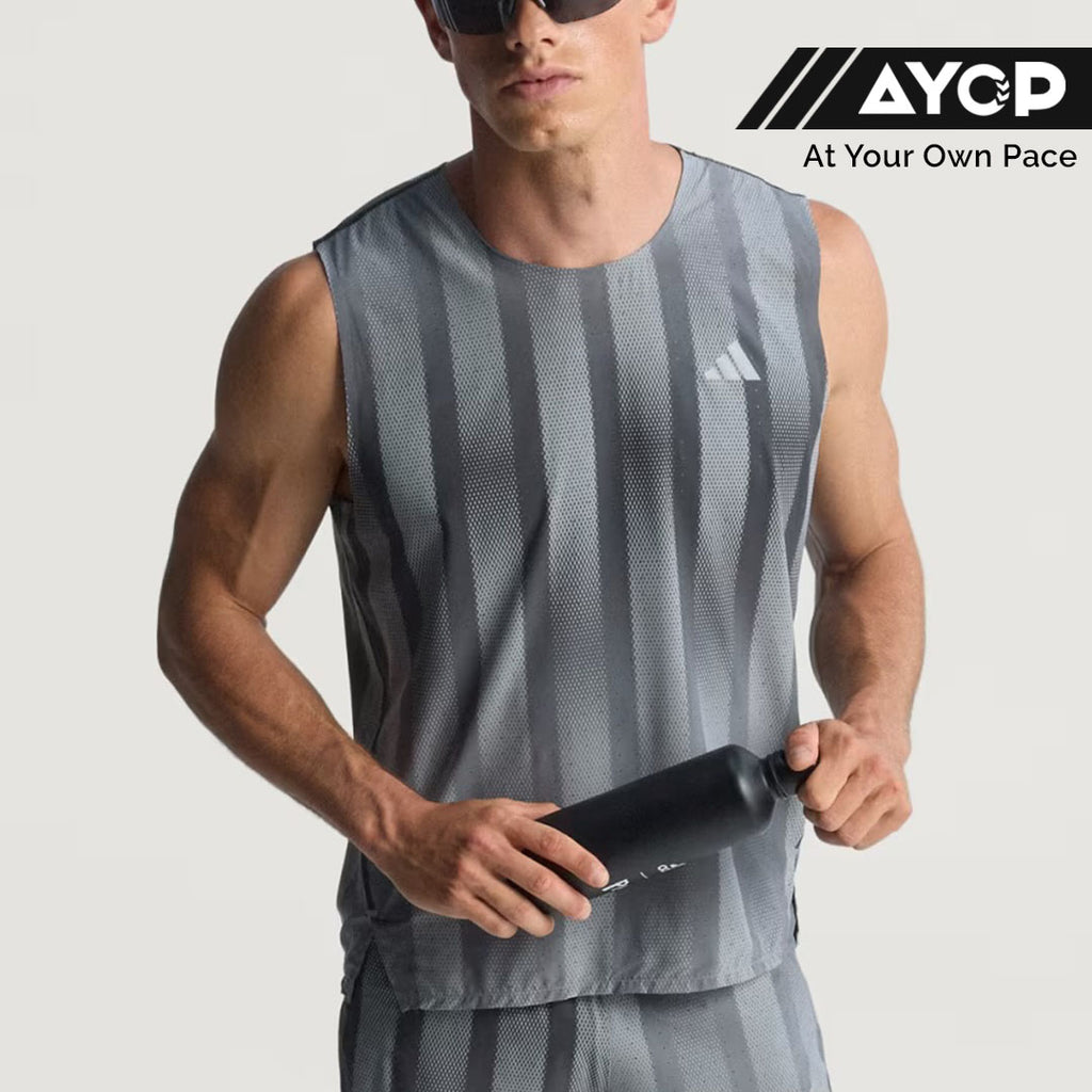 Adidas Adizero Break The Norm Sleeveless Men’s Running Singlet - Grey Three