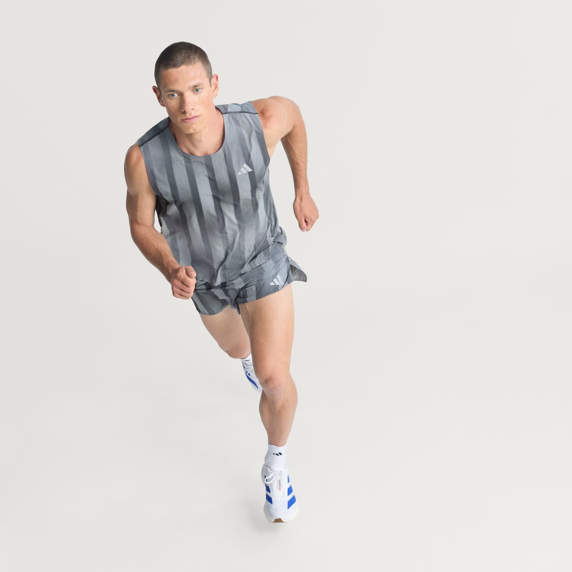 Adidas Adizero Break The Norm Sleeveless Men’s Running Singlet - Grey Three