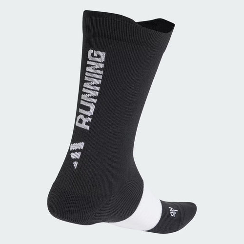 (1 Pair) Adidas RUNxGRAPHIC Crew Running Socks - Black