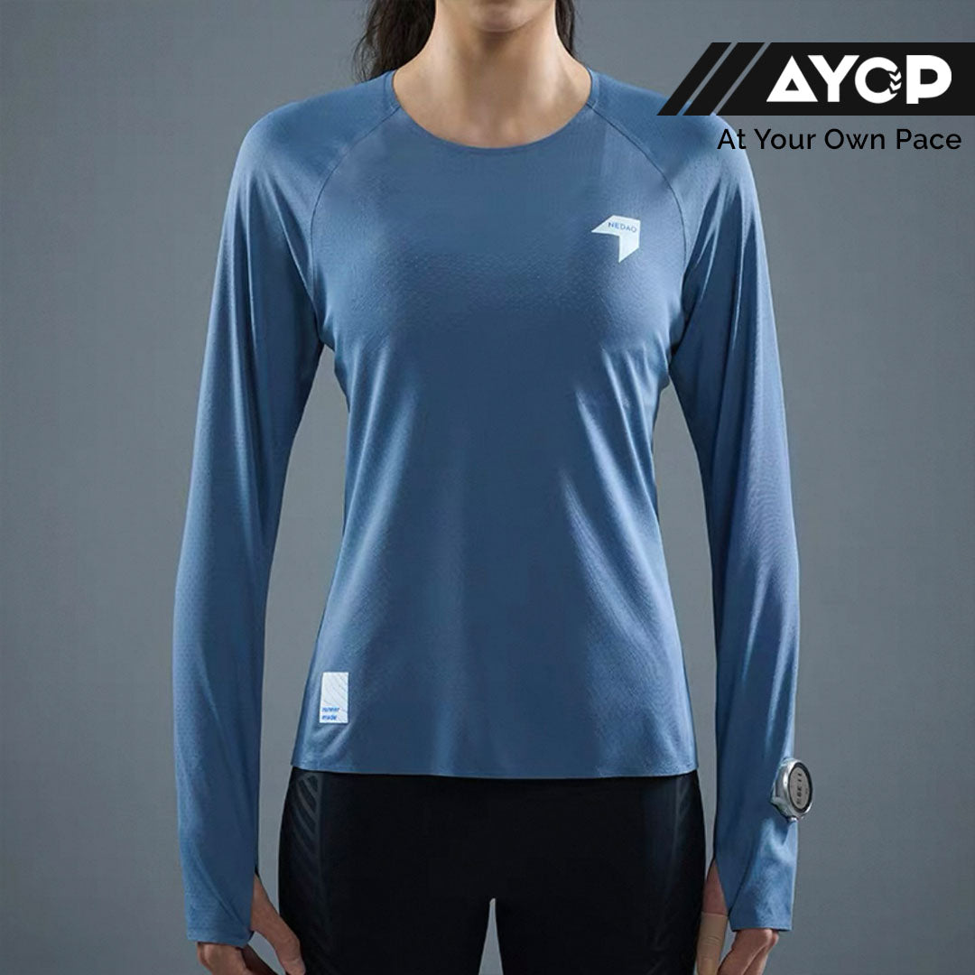Nedao Swiftbreeze Women’s Running Long Sleeve V2.0 T-Shirt - Mountain Blue