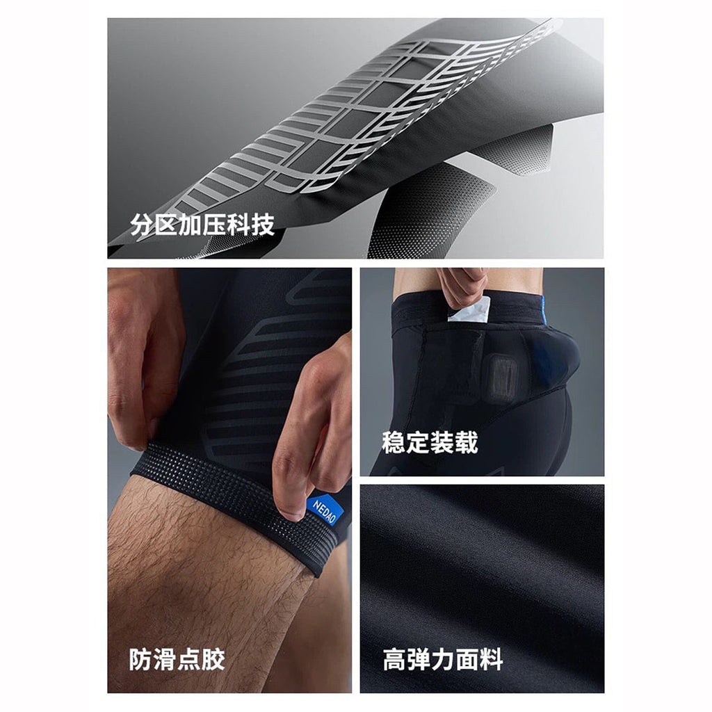 Nedao Powercore Pocket 1/2 Length Men’s Running Tights - Black