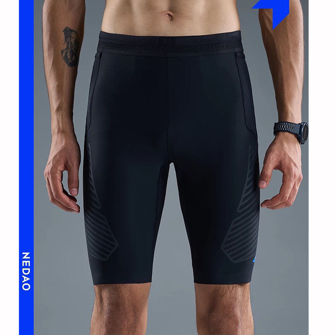 Nedao Powercore Pocket 1/2 Length Men’s Running Tights - Black