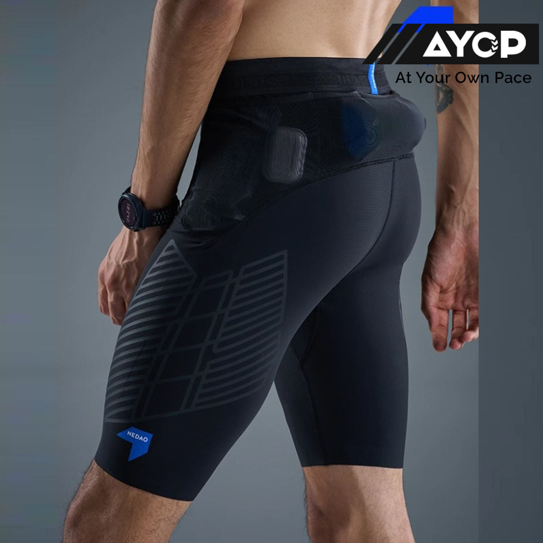 Nedao Powercore Pocket 1/2 Length Men’s Running Tights - Black