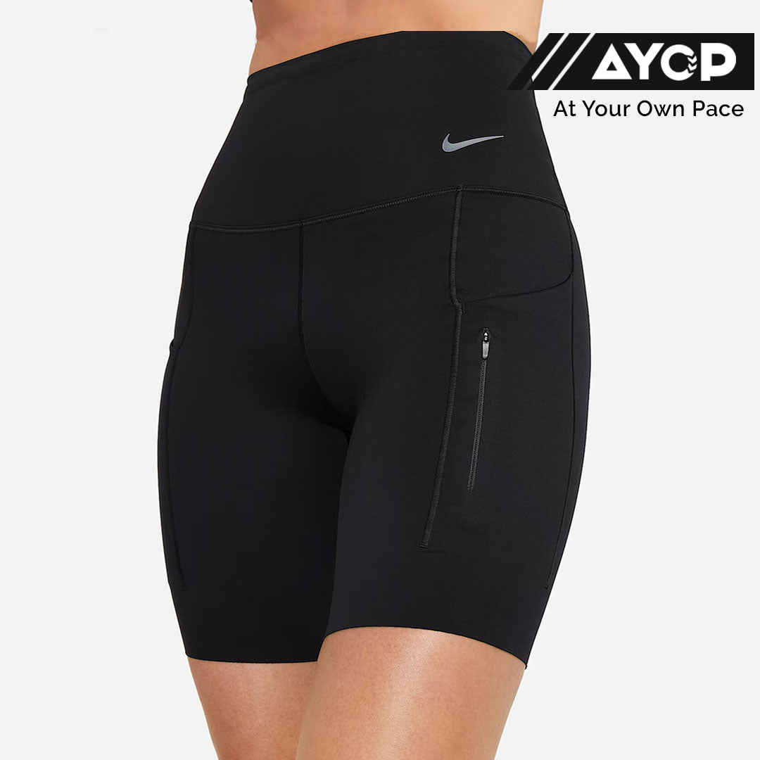 Nike Go Firm-Support High Waisted Women’s Running Training Biker Tights Shorts - Black