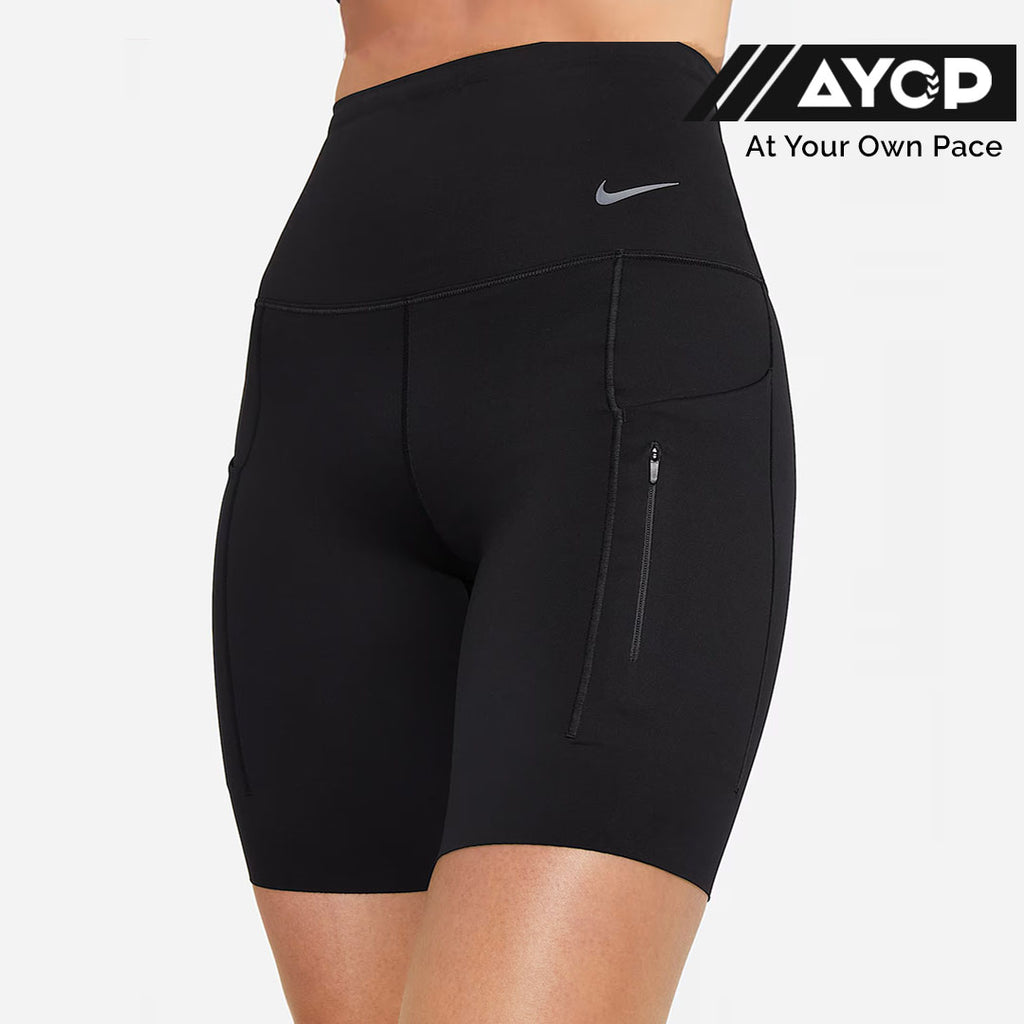 Nike Go Firm-Support High Waisted Women’s Running Training Biker Tights Shorts - Black
