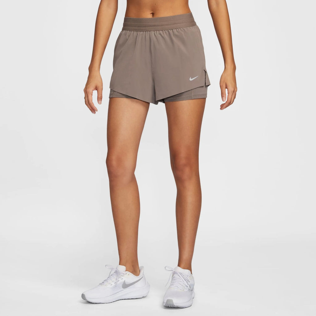 Nike Swift Dri-FIT Mid-Rise 2-in-1 Women's Running Shorts - Mink Brown