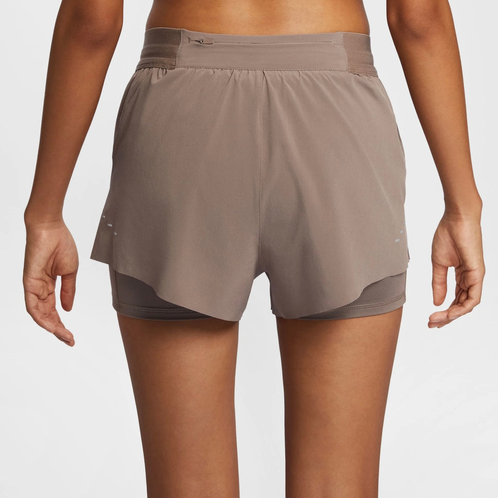 Nike Swift Dri-FIT Mid-Rise 2-in-1 Women's Running Shorts - Mink Brown