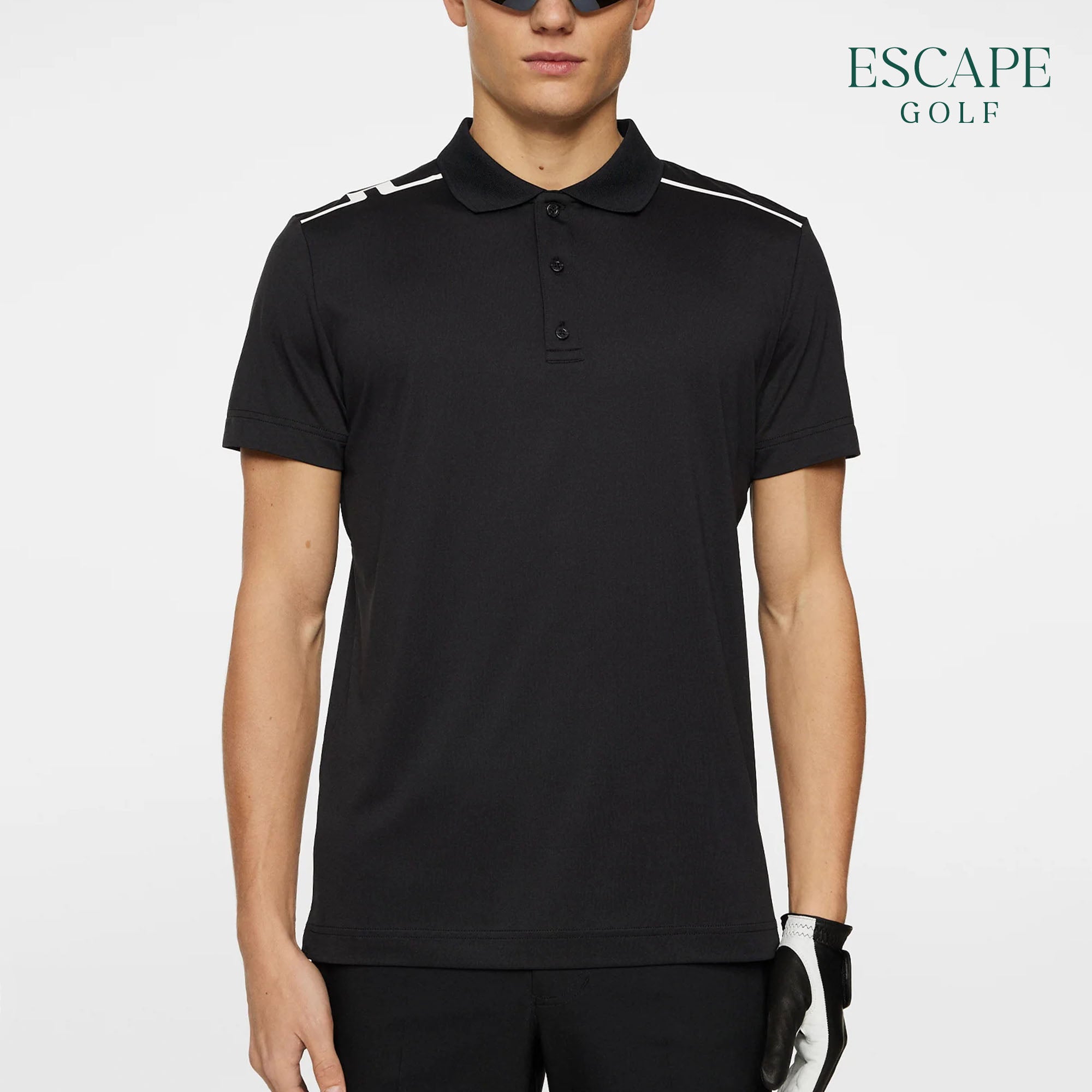 J. Lindeberg Lionel Regular Fit Men’s Golf Polo Shirts - Black