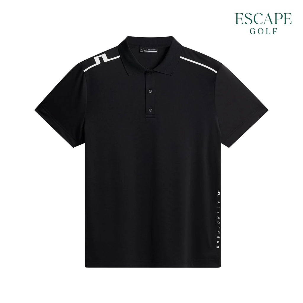 J. Lindeberg Lionel Regular Fit Men’s Golf Polo Shirts - Black