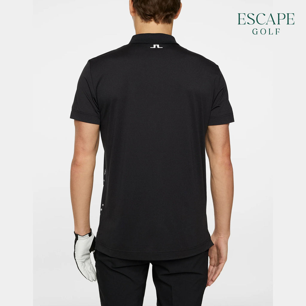 J. Lindeberg Lionel Regular Fit Men’s Golf Polo Shirts - Black