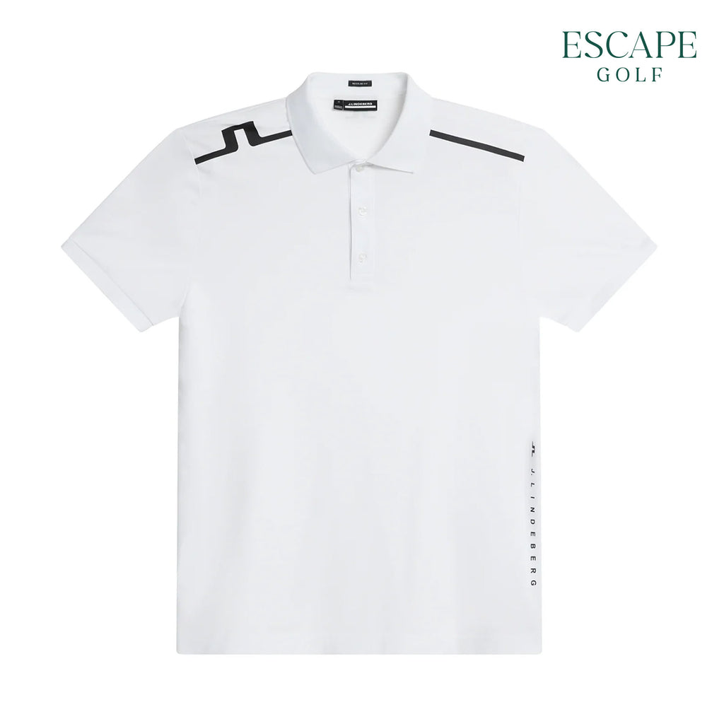 J. Lindeberg Lionel Regular Fit Men’s Golf Polo Shirts - White