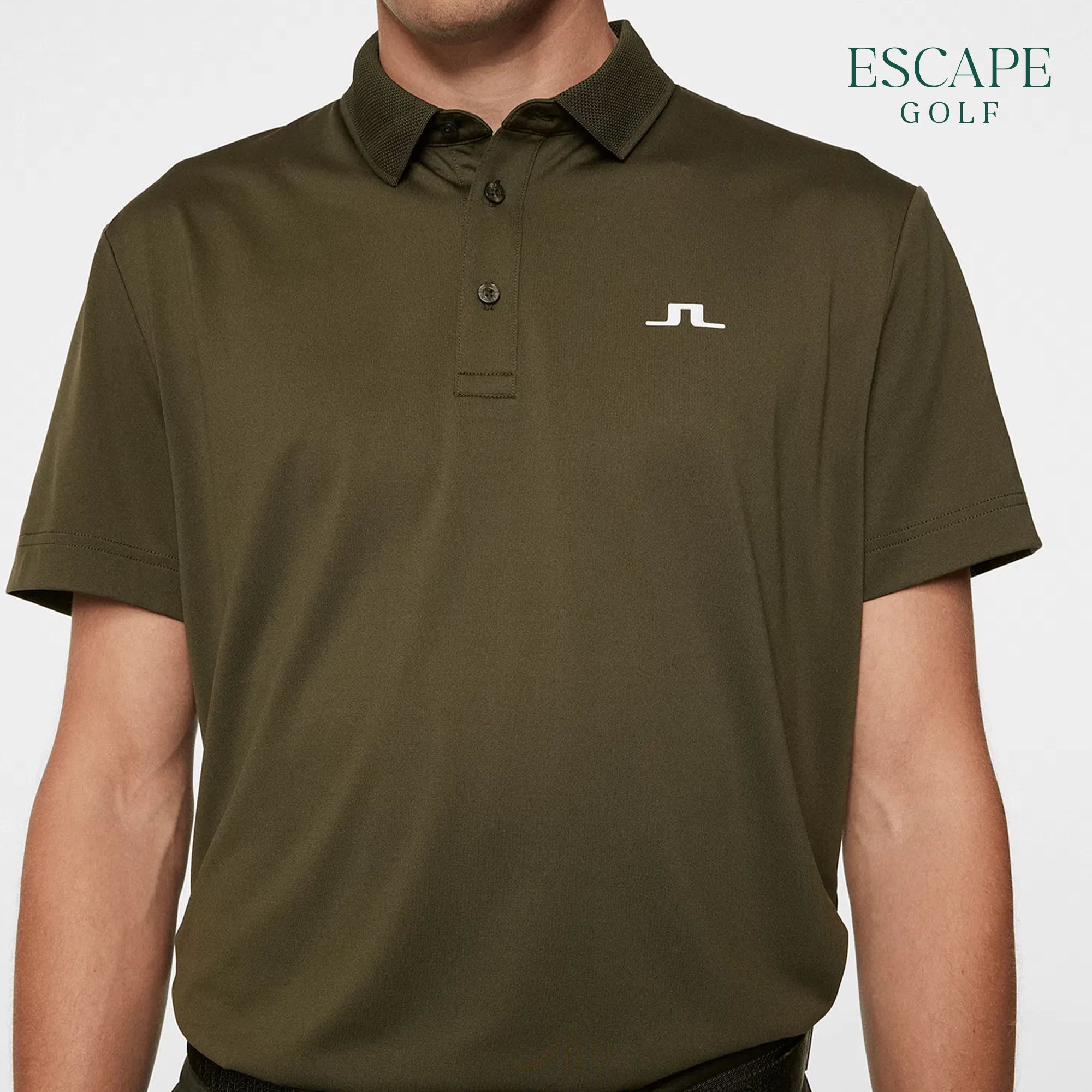 J. Lindeberg Wince Regular Fit Men’s Golf Polo Shirts - Forest Green