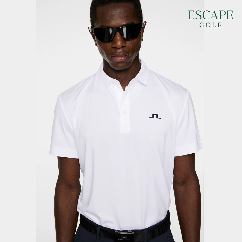J. Lindeberg Wince Regular Fit Men’s Golf Polo Shirts - White
