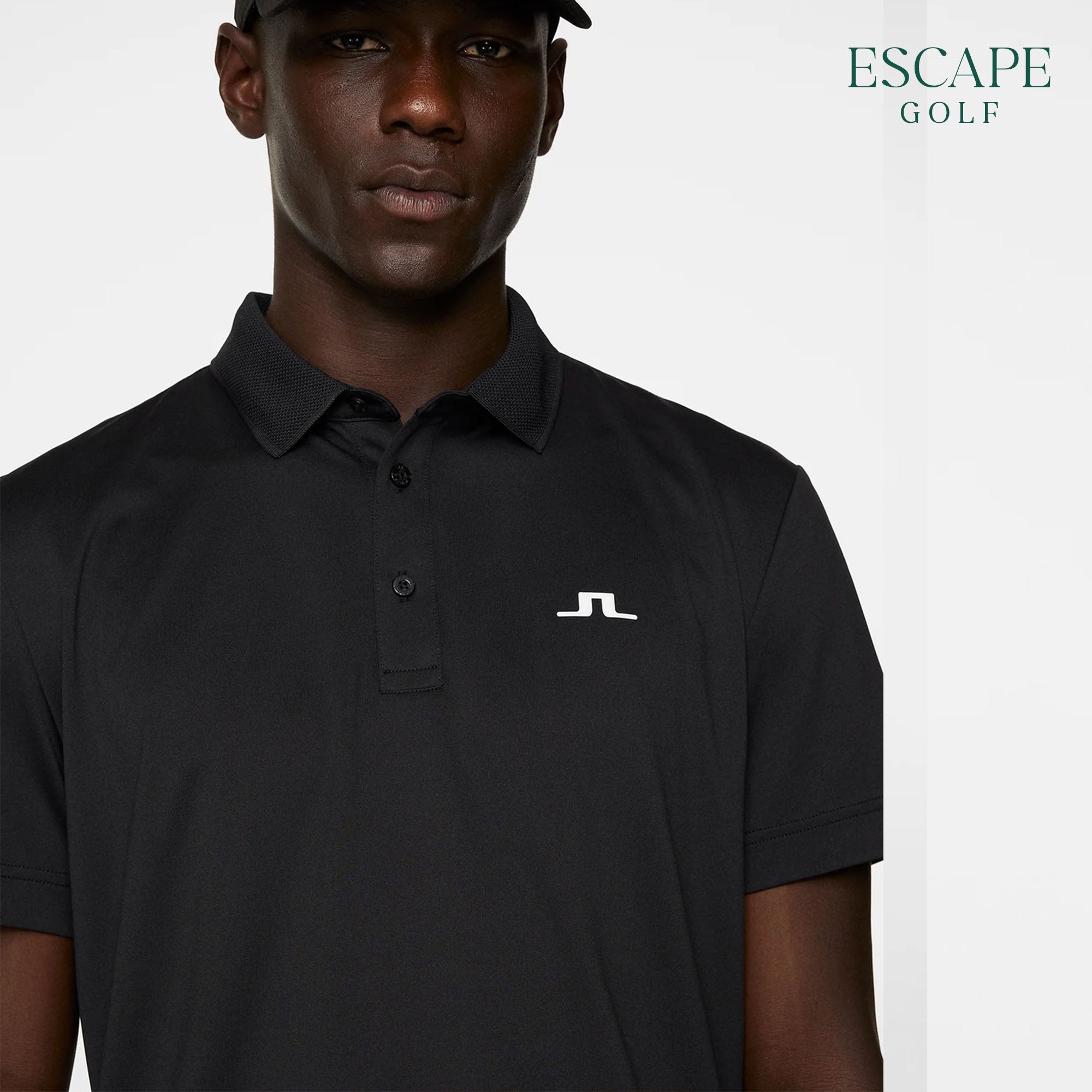 J. Lindeberg Wince Regular Fit Men’s Golf Polo Shirts - Black