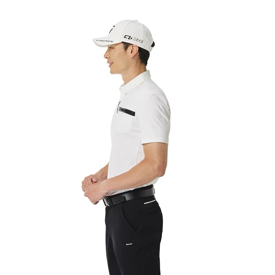 TaylorMade FW25 Edged Block Men’s Golf Polo Shirts - White