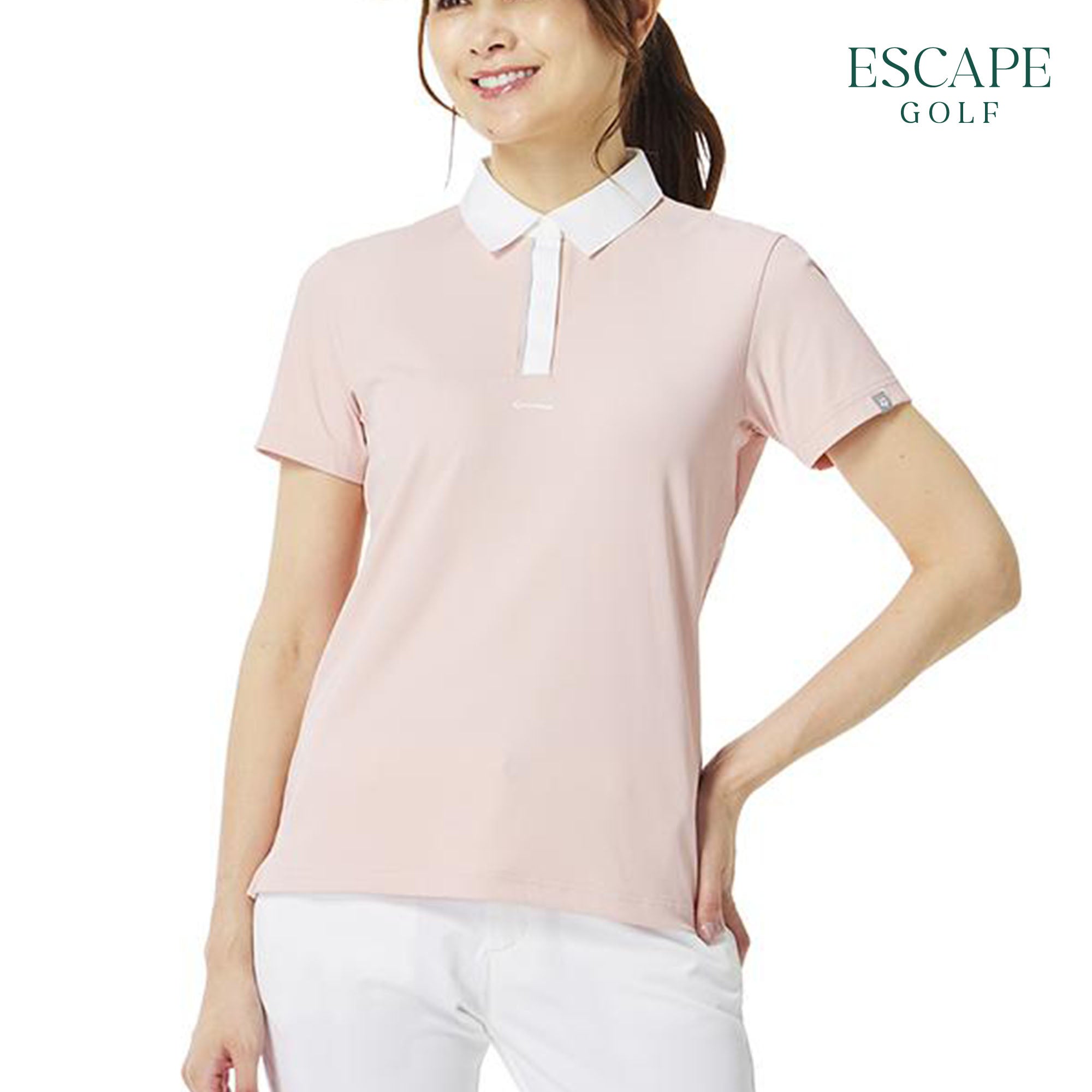 TaylorMade FW25 Edged Basic Women’s Golf Polo Shirts - Soft Pink