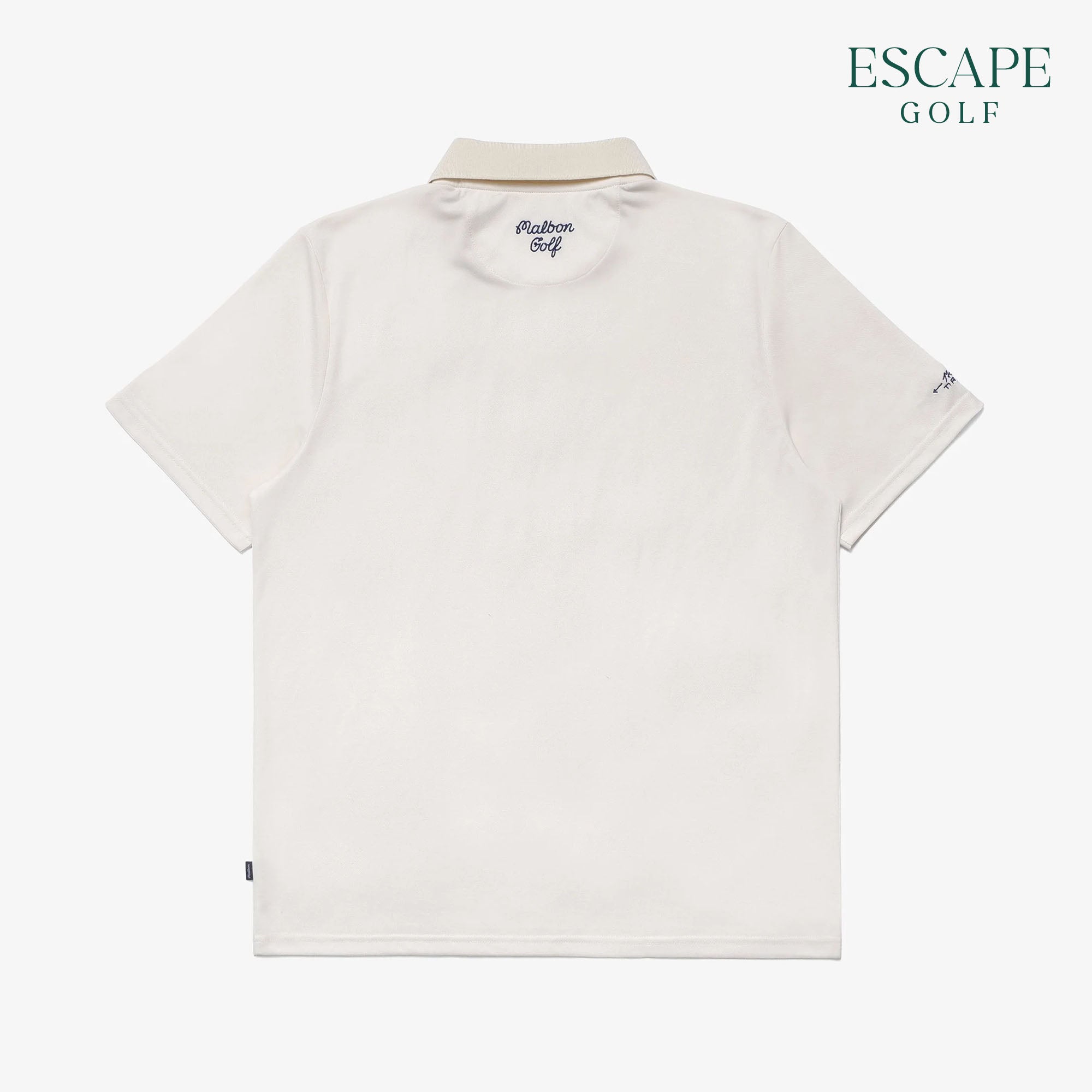 Malbon Trophy Performance Pique Men’s Golf Polo Shirts - Ivory