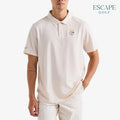 Malbon Trophy Performance Pique Men’s Golf Polo Shirts - Ivory