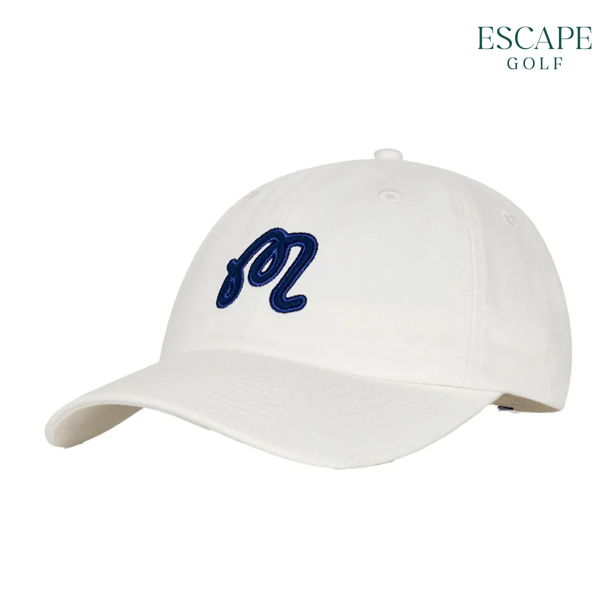 Malbon Washed Applique Men’s Golf Cap - White