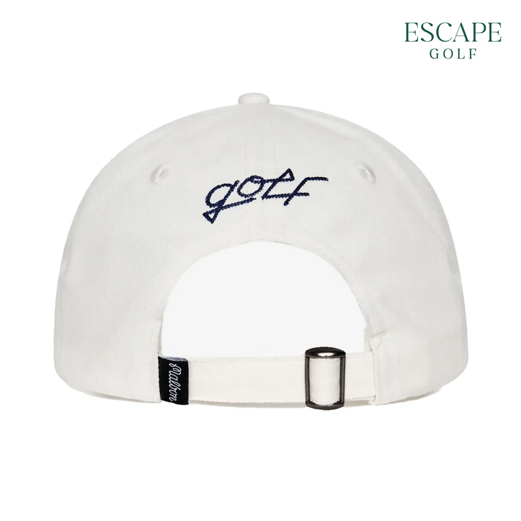 Malbon Washed Applique Men’s Golf Cap - White