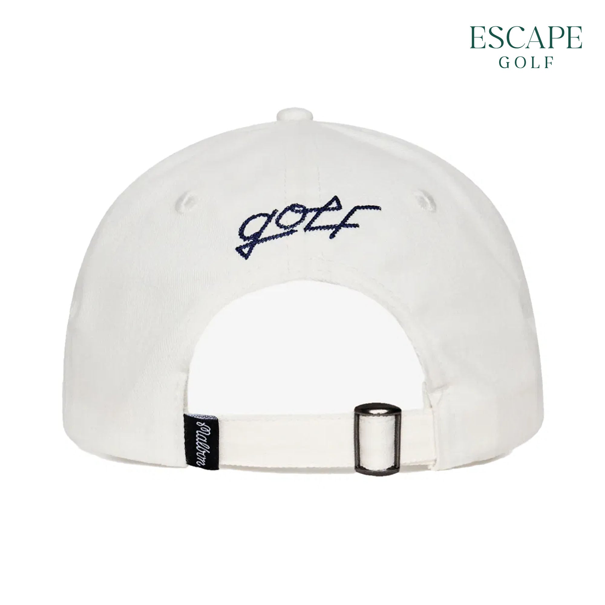 Malbon Washed Applique Men’s Golf Cap - White