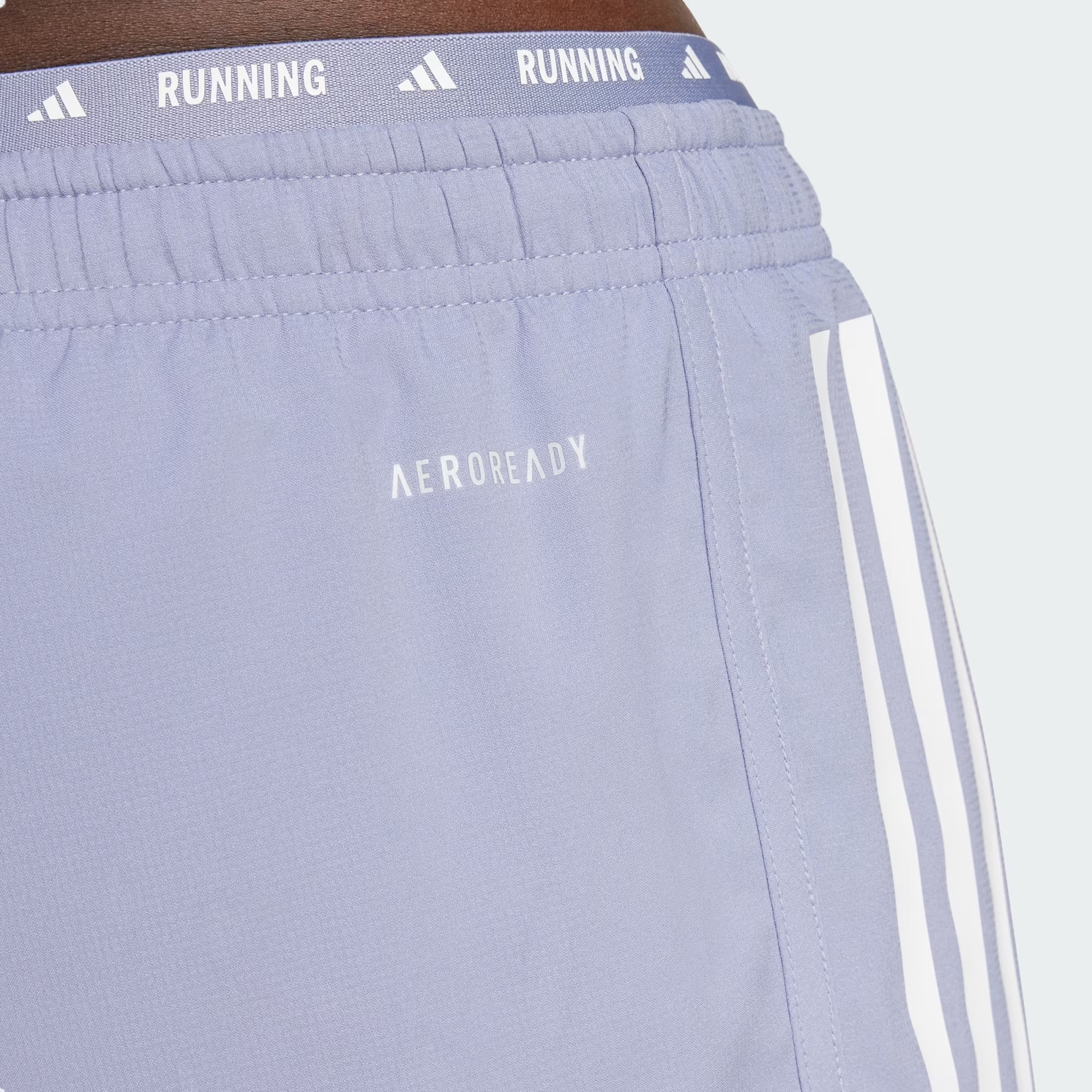 Adidas Own The Run 3-Stripes 2-in-1 Men’s Running Shorts - Silver Violet