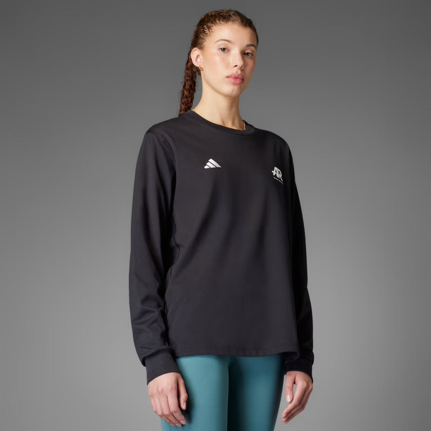 Adidas Runners Every Place Has A Place UniteFIT Men’s Women’s Running Long Sleeve T-Shirt - Black
