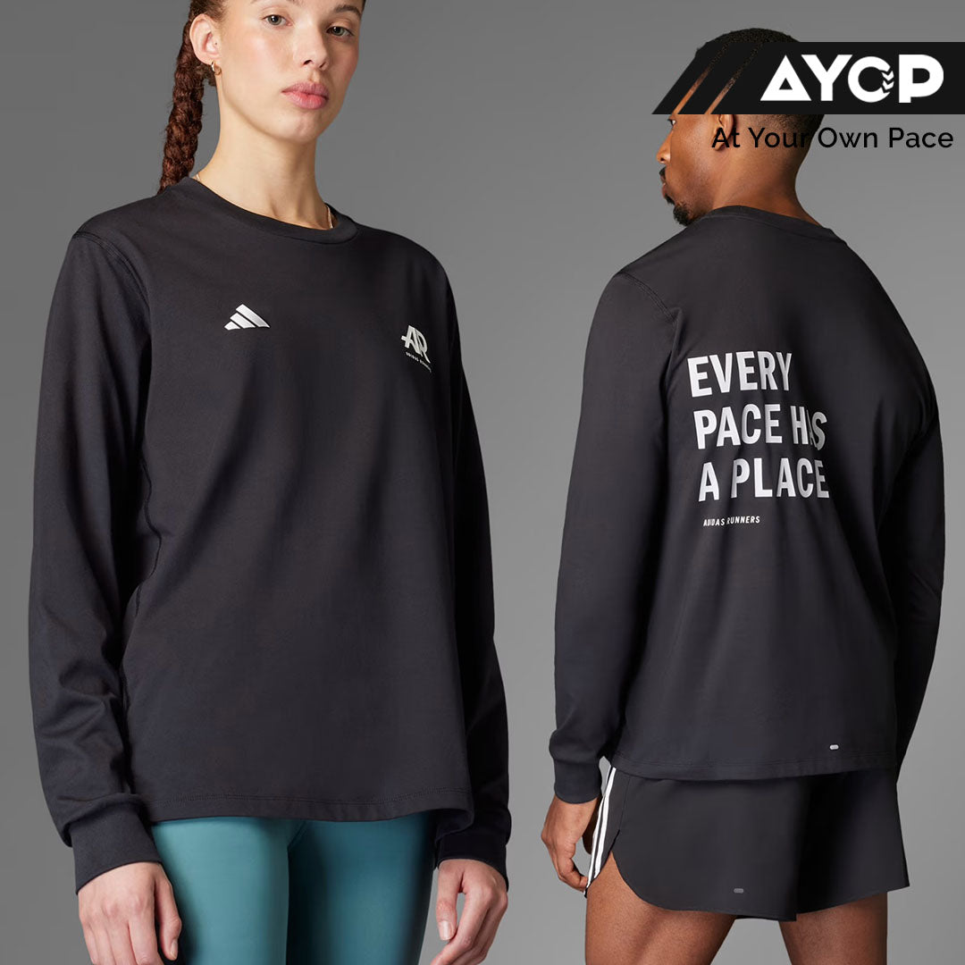Adidas Runners Every Place Has A Place UniteFIT Men’s Women’s Running Long Sleeve T-Shirt - Black