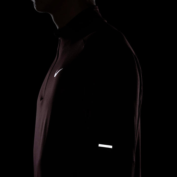 Nike Dri-FIT Element Running 1/4 Zip Men’s Running T-Shirt Long Sleeve Jacket - Burgundy Crush