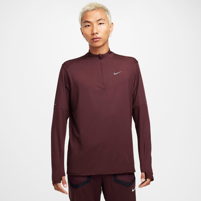 Nike Dri-FIT Element Running 1/4 Zip Men’s Running T-Shirt Long Sleeve Jacket - Burgundy Crush